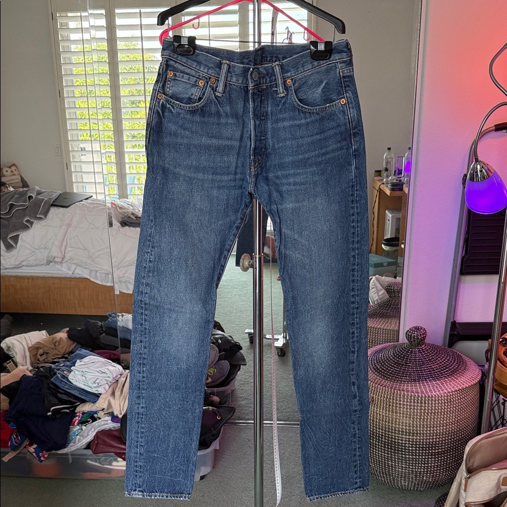 Levi's Classic Straight Blue Jeans 501s Skinny W30 L32